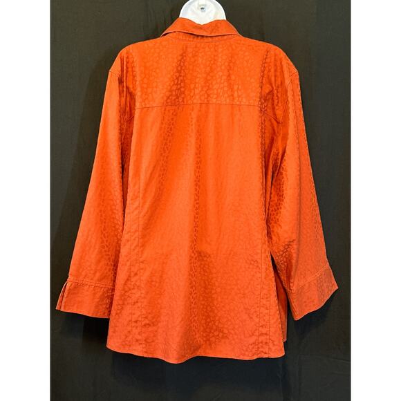 INVESTMENTS Gold Fall Rust Safari Print Business Office Casual Blouse 20W - Picture 3 of 16